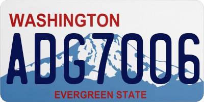 WA license plate ADG7006