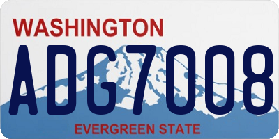 WA license plate ADG7008