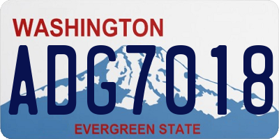 WA license plate ADG7018