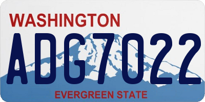 WA license plate ADG7022