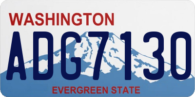WA license plate ADG7130