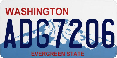 WA license plate ADG7206