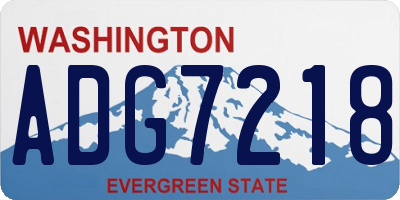 WA license plate ADG7218