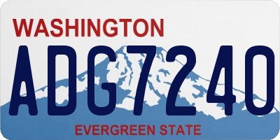 WA license plate ADG7240