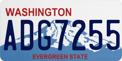WA license plate ADG7255