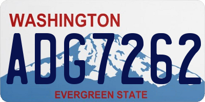 WA license plate ADG7262