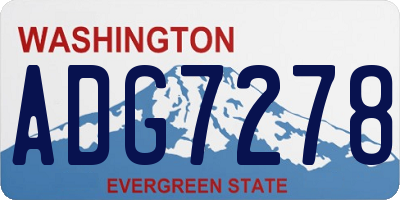WA license plate ADG7278