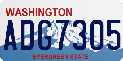 WA license plate ADG7305