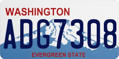 WA license plate ADG7308