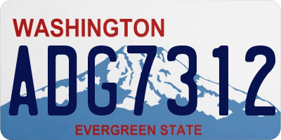 WA license plate ADG7312