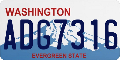 WA license plate ADG7316
