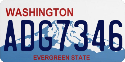 WA license plate ADG7346