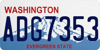 WA license plate ADG7353
