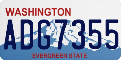 WA license plate ADG7355