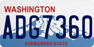 WA license plate ADG7360