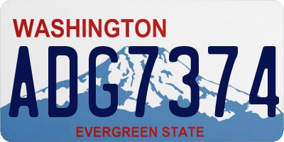 WA license plate ADG7374