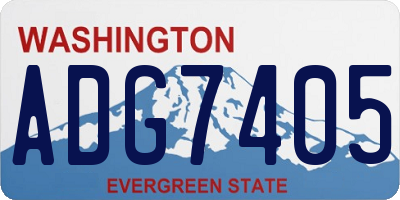 WA license plate ADG7405