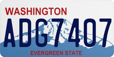 WA license plate ADG7407