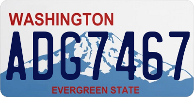 WA license plate ADG7467
