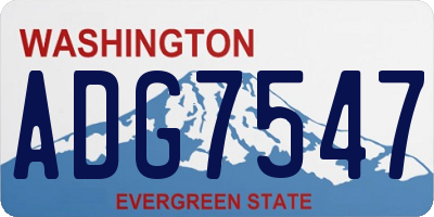 WA license plate ADG7547