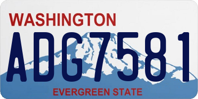 WA license plate ADG7581