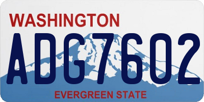 WA license plate ADG7602