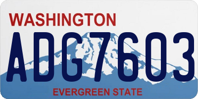WA license plate ADG7603