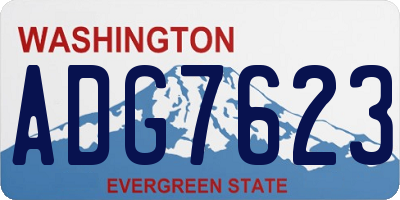 WA license plate ADG7623