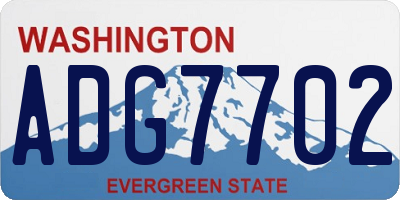 WA license plate ADG7702