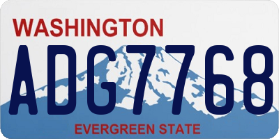 WA license plate ADG7768
