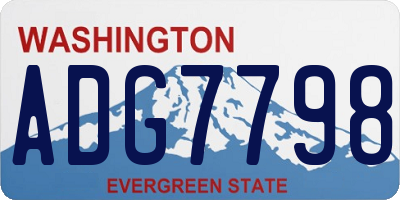 WA license plate ADG7798