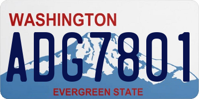 WA license plate ADG7801