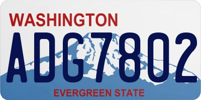 WA license plate ADG7802
