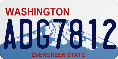 WA license plate ADG7812