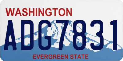 WA license plate ADG7831