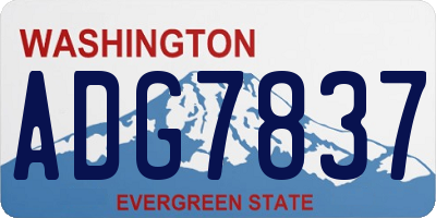 WA license plate ADG7837