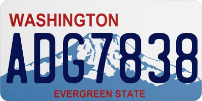 WA license plate ADG7838