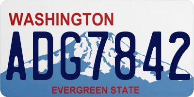 WA license plate ADG7842