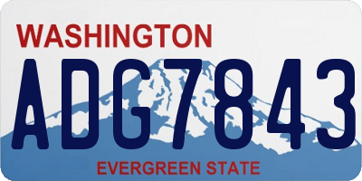 WA license plate ADG7843