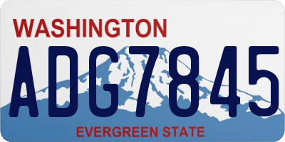 WA license plate ADG7845