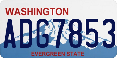 WA license plate ADG7853