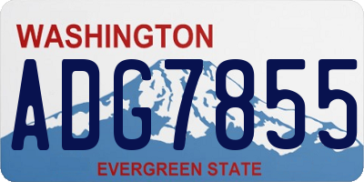 WA license plate ADG7855