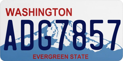WA license plate ADG7857