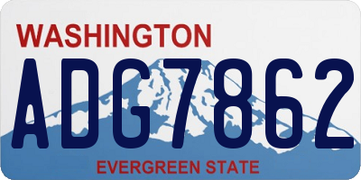 WA license plate ADG7862