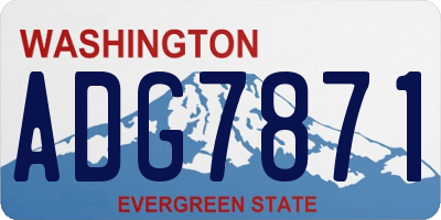 WA license plate ADG7871