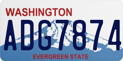 WA license plate ADG7874