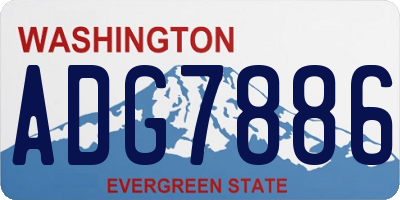 WA license plate ADG7886