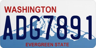 WA license plate ADG7891