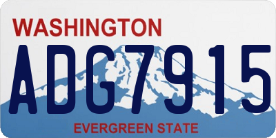 WA license plate ADG7915