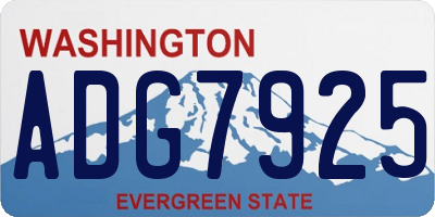 WA license plate ADG7925